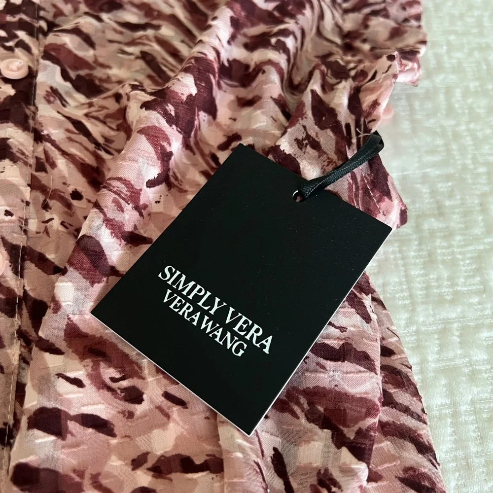 Simply Vera Vera Wang Pink Animal Print Midi Dress - size medium. M - Picture 3 of 9